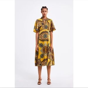 Zara gold paisley midi dress